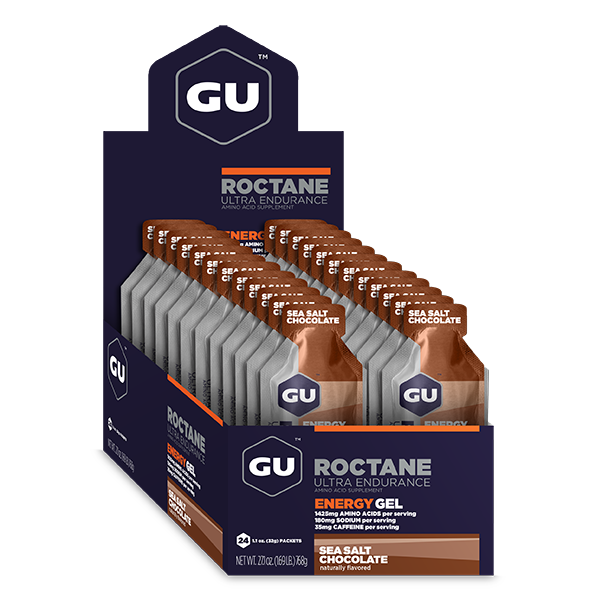 Коробка гелей GU Roctane, соленый шоколад, 24 шт
