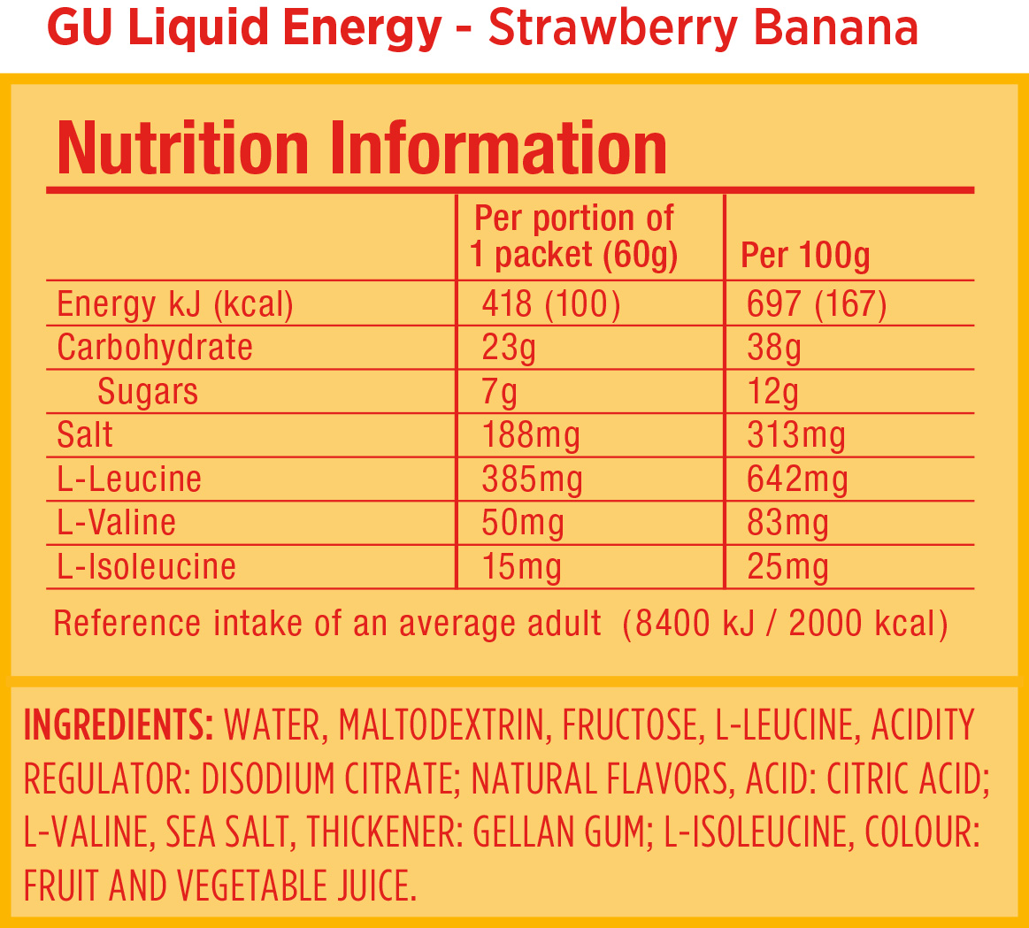Гель GU Liquid Energy, клубника-банан, 1 шт