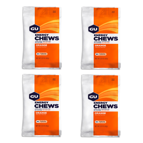 Набор конфет жевательных GU Energy Chews, апельсин, 4 шт