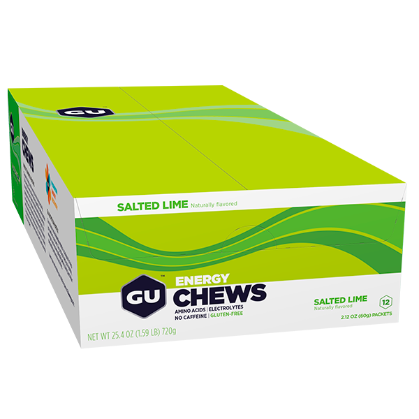 Коробка конфет жевательных GU Energy Chews, соленый лайм, 12 шт
